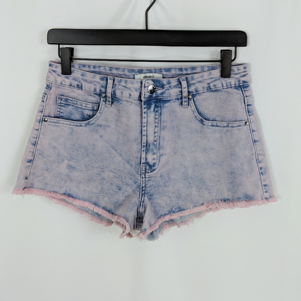 Forever 21 Pink Acid Wash Shorts